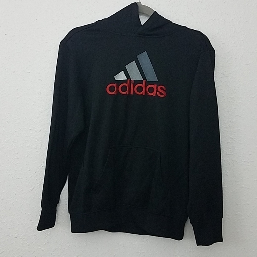 adidas large boys pullover hoodie logo 13-14Y